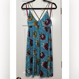 Vintage Y2K Free People Lotus Print Mini Dress size S